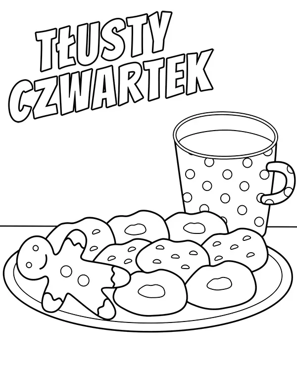 Kolorowanka tłusty czwartek ciastka
