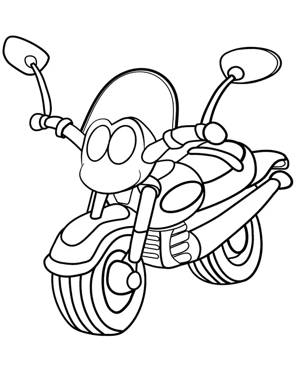 Kolorowanka z motorem - Ausmalbild zum Ausdrucken