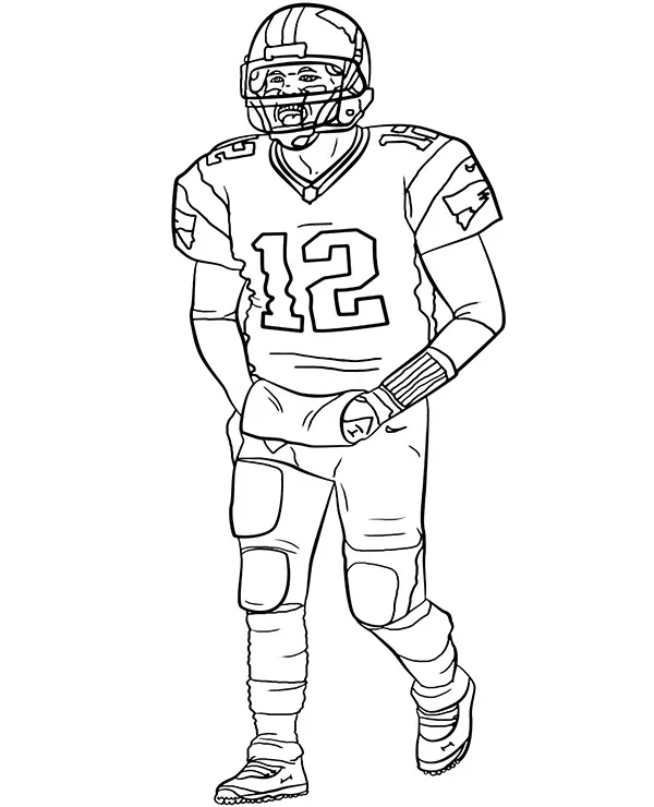 Kolorowanka z Tom Brady do druku dla dzieci