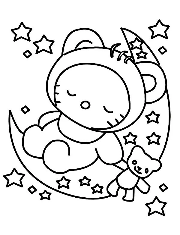 Kolorowanki do wydruku hello kitty - Ausmalbild zum Ausdrucken