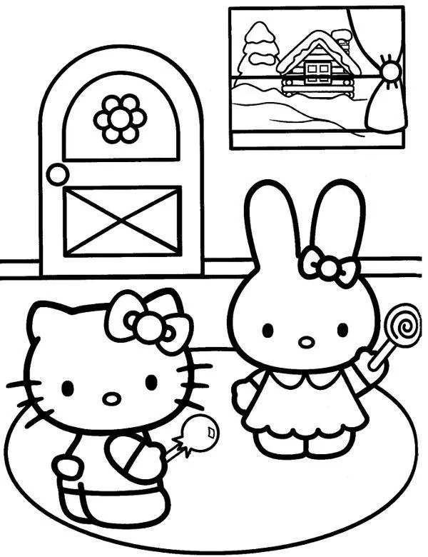 Kolorowanki hello kitty - Ausmalbild zum Ausdrucken
