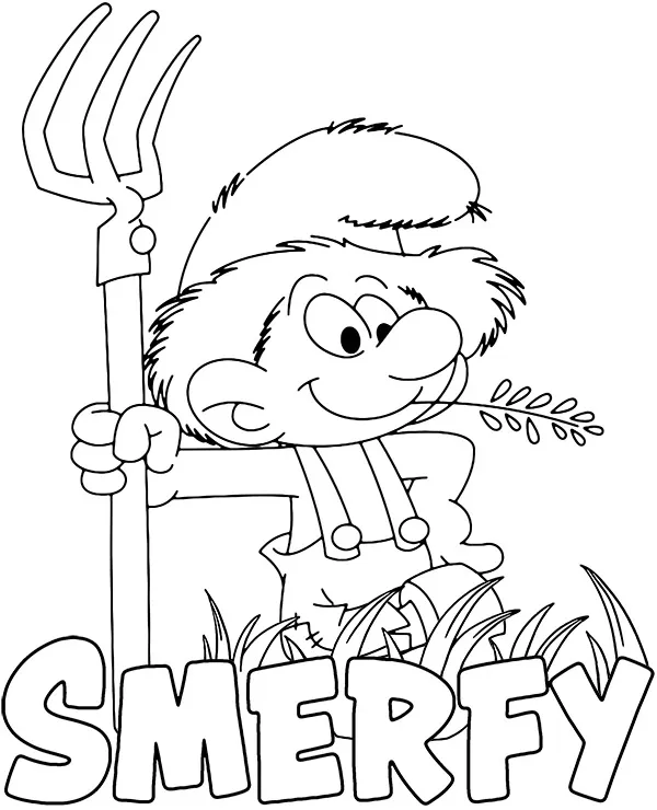 Kolorowanki smerfy do druku farmer - Ausmalbild zum Ausdrucken