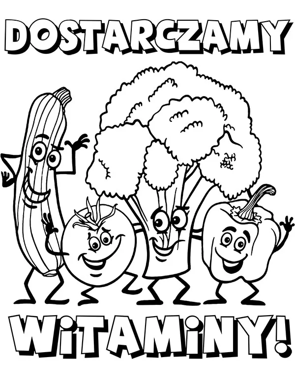 Kolorowanki warzywa do druku - Ausmalbild zum Ausdrucken