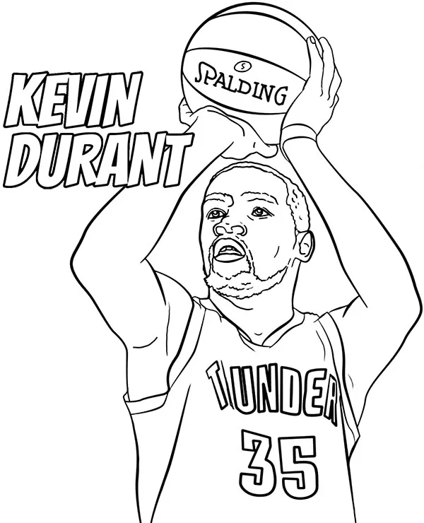 Koszykarz kevin durant kolorowanka - Ausmalbild zum Ausdrucken