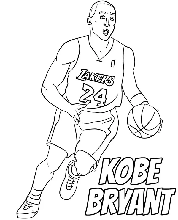 Koszykarz kobe bryant kolorowanka - Ausmalbild zum Ausdrucken