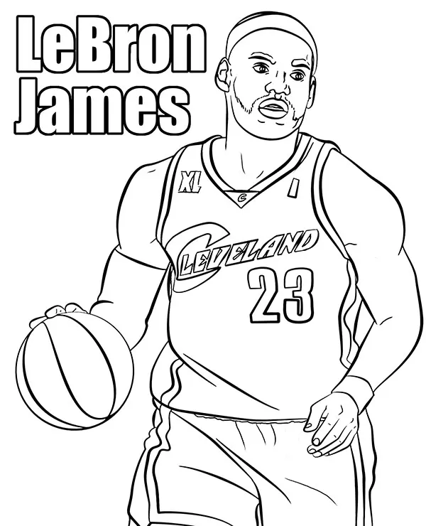 Koszykarz lebron james kolorowanka - Ausmalbild zum Ausdrucken