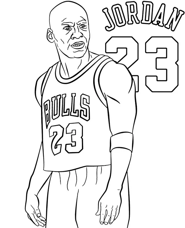 Koszykarz michael jordan kolorowanka - Ausmalbild zum Ausdrucken
