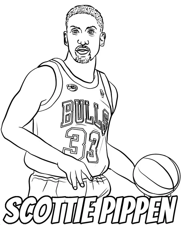 Koszykarz scottie pippen kolorowanka - Ausmalbild zum Ausdrucken