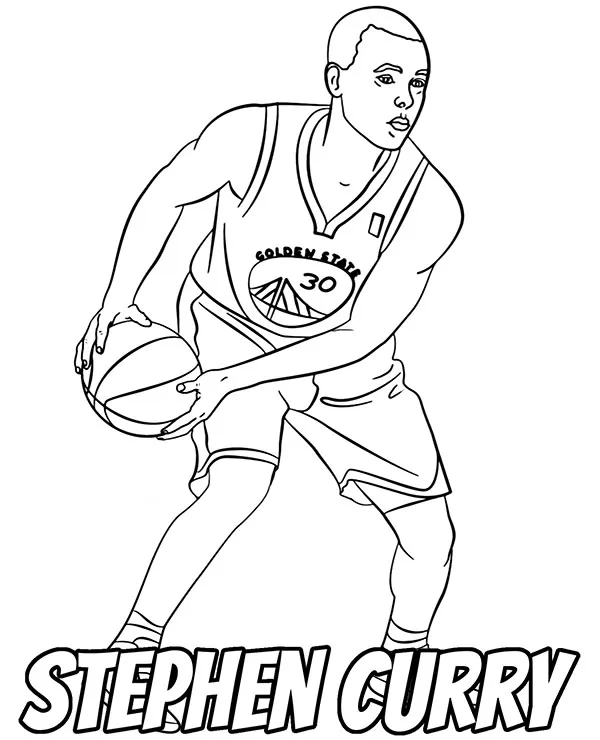 Koszykarz stephen curry kolorowanka - Ausmalbild zum Ausdrucken