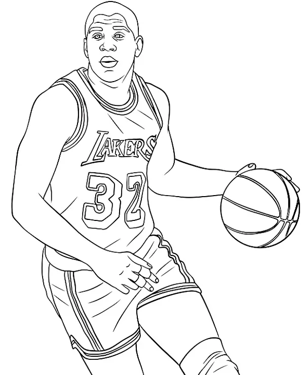 Koszykowka kolorowanki Magic Johnson do druku
