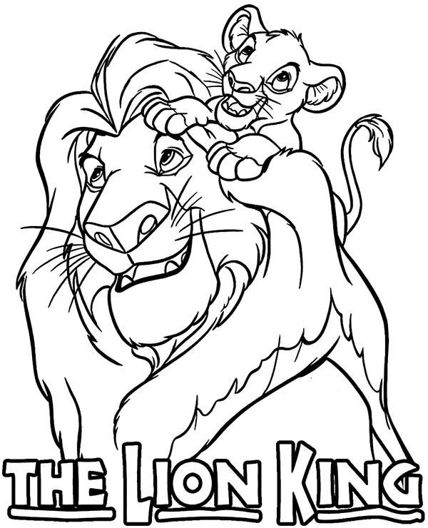 Krol lew kolorowanka simba i mufasa - Ausmalbild zum Ausdrucken