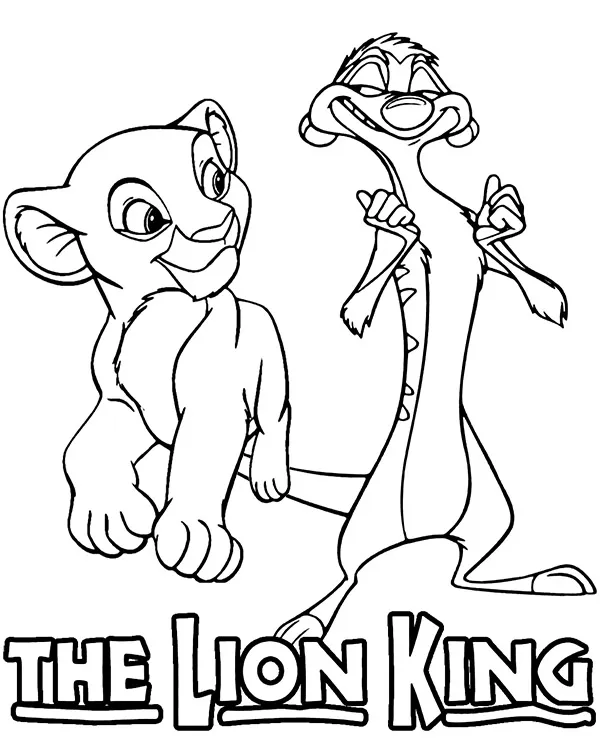 Krol lew kolorowanka simba i timon - Ausmalbild zum Ausdrucken