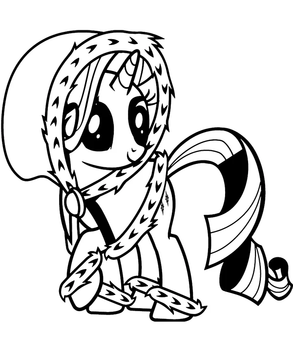 Ksiezniczka rarity my little pony kolorowanka zimowa - Ausmalbild zum Ausdrucken