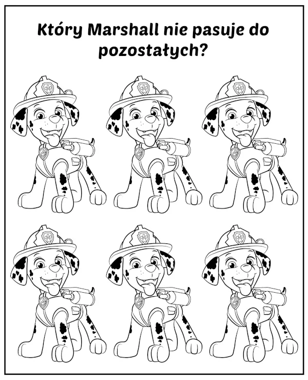 Który Marshall nie pasuje Psi Patrol