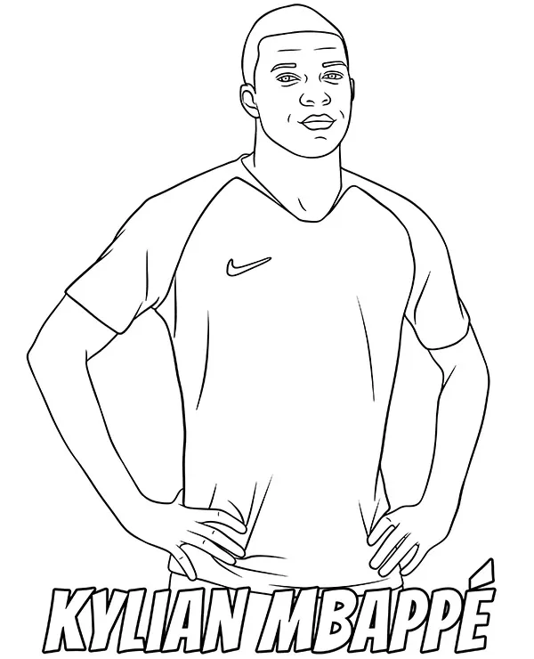 Kylian mbappe kolorowanka psg - Ausmalbild zum Ausdrucken