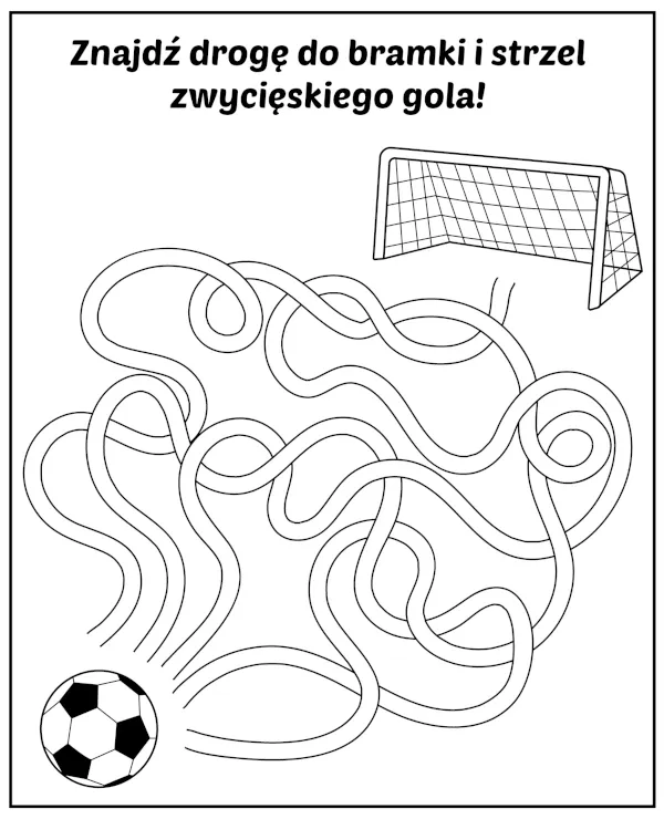 Labirynt strzel gola piłka nożna do druku