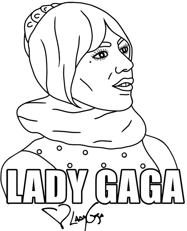 Lady gaga kolorowanka - Ausmalbild zum Ausdrucken