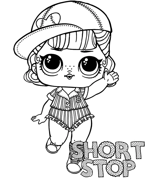 Short Stop LOL Surprise kolorowanka do druku