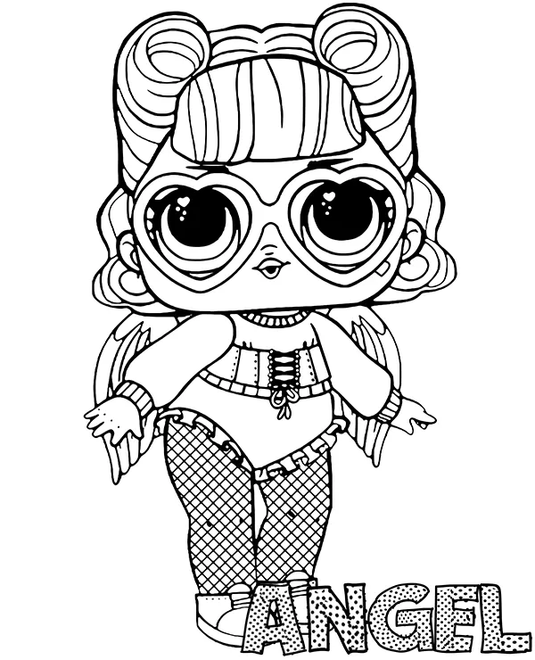 Lalka angel doll lol surprise kolorowanka - Ausmalbild zum Ausdrucken