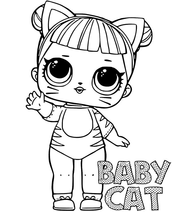 Lalka baby cat kolorowanka lol surprise - Ausmalbild zum Ausdrucken