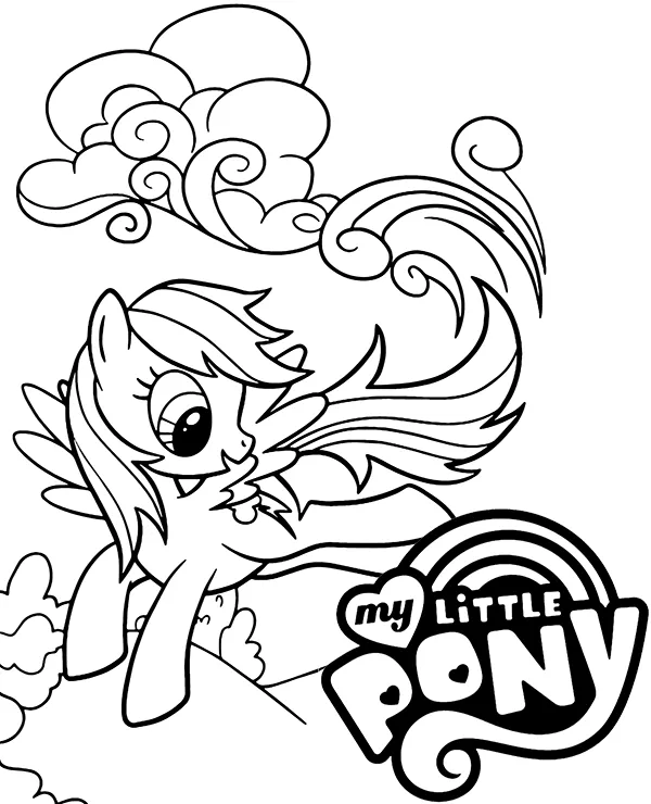 Lecacy kucyk pony i logo - Ausmalbild zum Ausdrucken