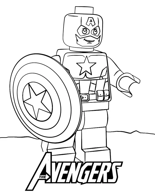Lego avengers kapitan ameryka kolorowanka - Ausmalbild zum Ausdrucken