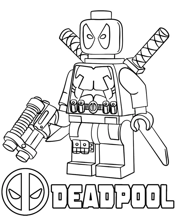 Lego deadpool kolorowanka - Ausmalbild zum Ausdrucken