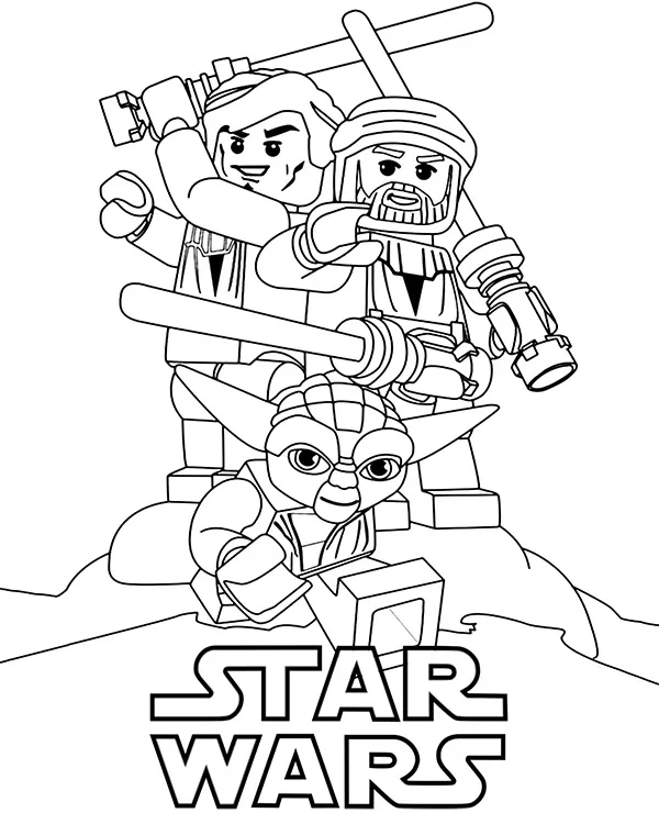 Lego jedi star wars ludziki kolorowanka - Ausmalbild zum Ausdrucken