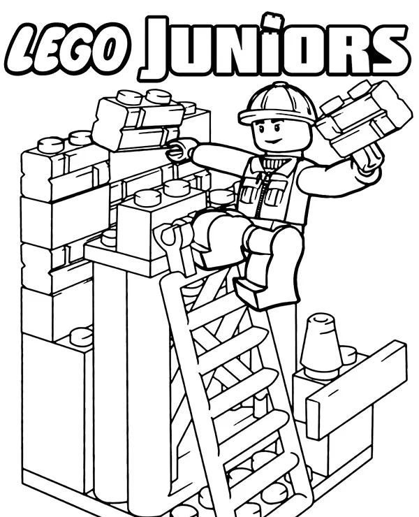 Lego Juniors Budowniczy kolorowanka dla dzieci