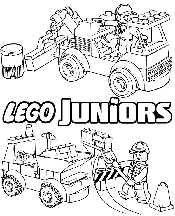 Lego juniors maszyny budowlane kolorowanka - Ausmalbild zum Ausdrucken