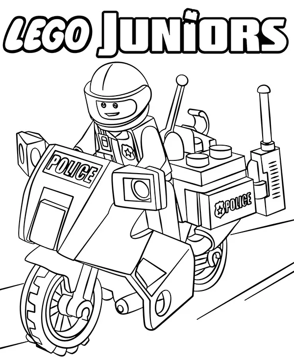 Lego juniors motor policyjny kolorowanka - Ausmalbild zum Ausdrucken