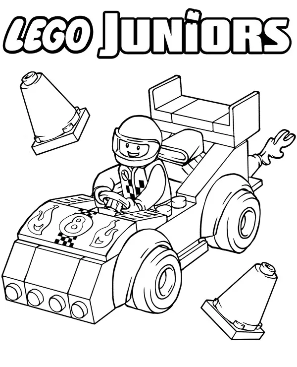 Lego juniors samochod wyscigowy kolorowanka - Ausmalbild zum Ausdrucken