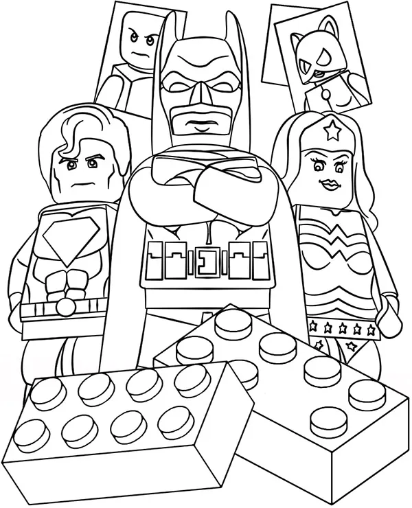 Lego postacie klocki kolorowanka do druku