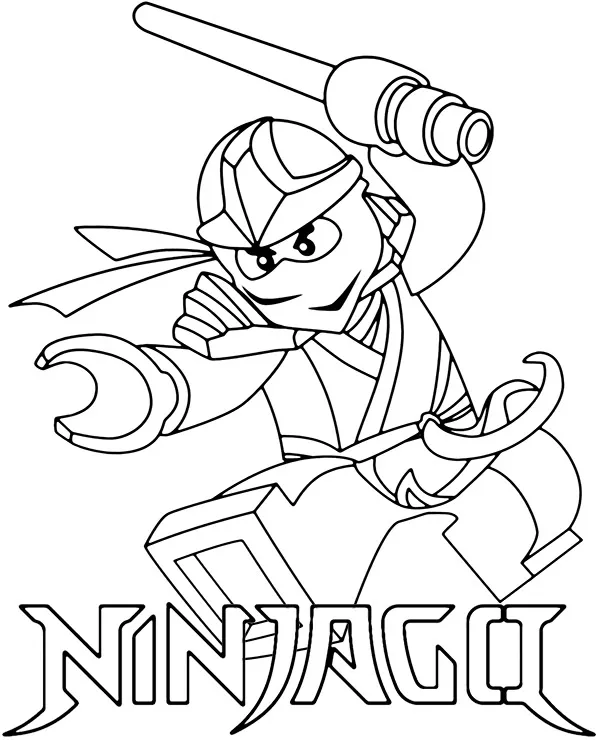 Lego ninjago ludzik atak kolorowanka do druku - Ausmalbild zum Ausdrucken