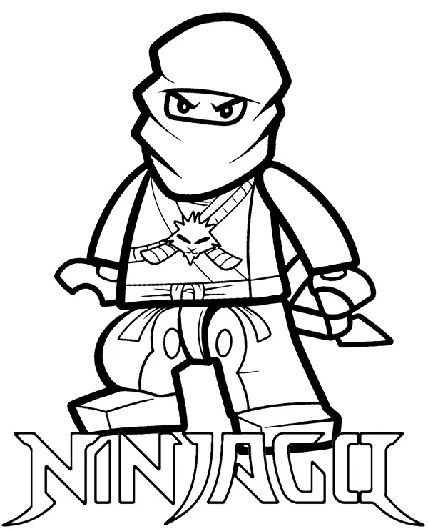 Lego ninjago ludzik ninja kolorowanka do druku - Ausmalbild zum Ausdrucken