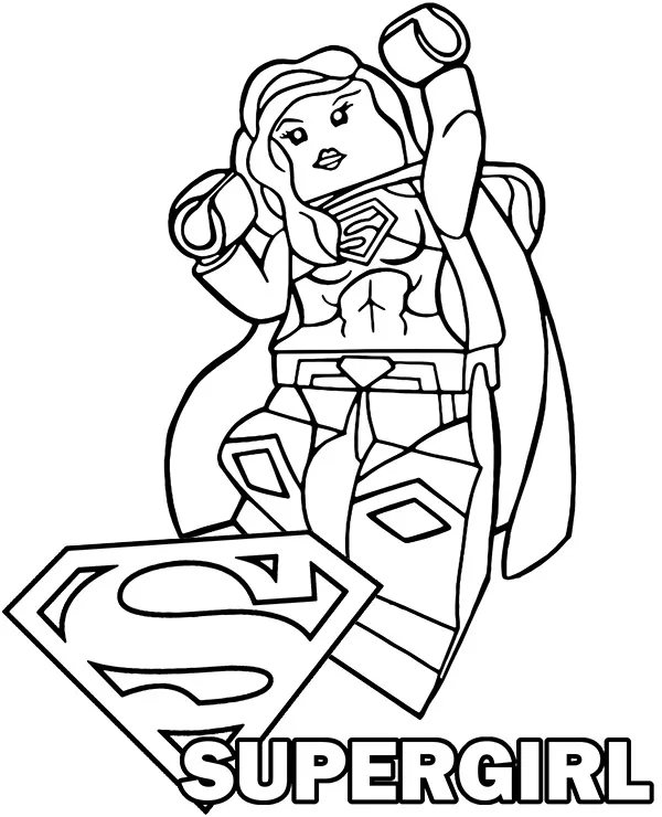 Lego supergirl kolorowanka - Ausmalbild zum Ausdrucken