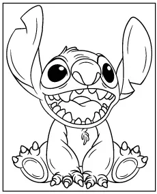 Stitch sam kolorowanka dla dzieci do druku