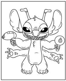 Kolorowanka Lilo i Stitch postać Leroy mini