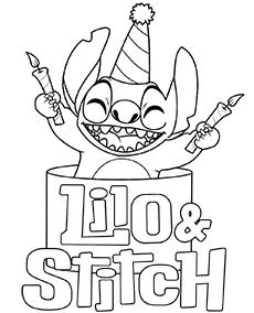 Lilo i stitch kolorowanka urodzinowa mobile - Ausmalbild zum Ausdrucken