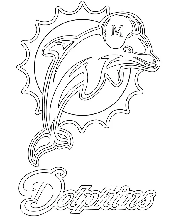 Logo miami dolphins kolorowanka - Ausmalbild zum Ausdrucken