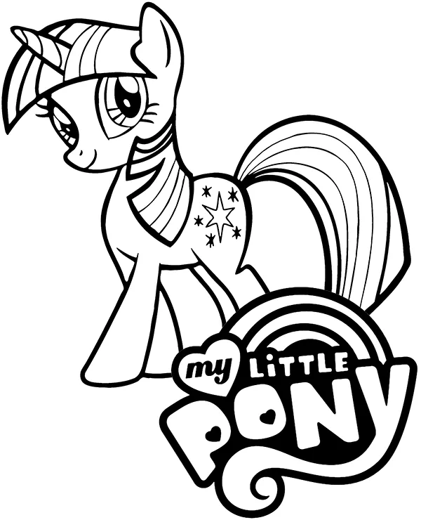 Logo my little pony i jednorozec - Ausmalbild zum Ausdrucken