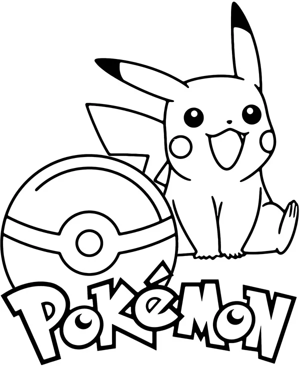 Logo pokemon pikachu pokeball - Ausmalbild zum Ausdrucken