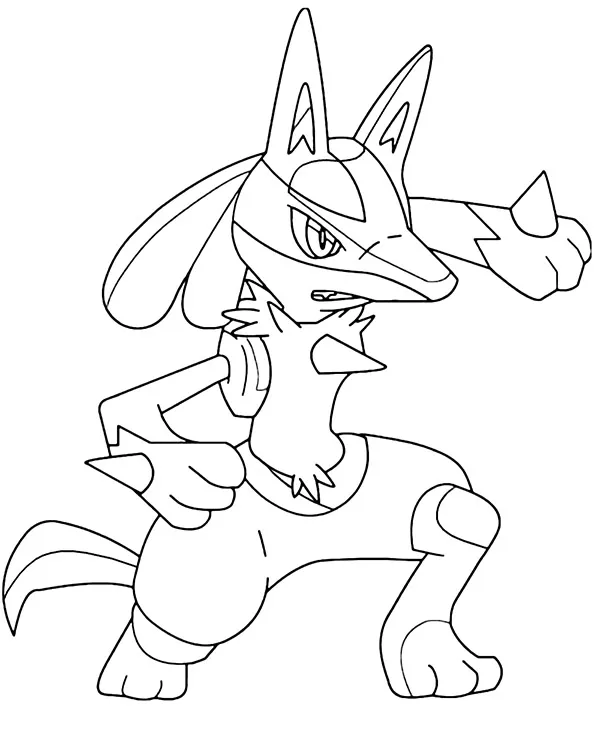 Lucario Pokemon kolorowanka dla dzieci