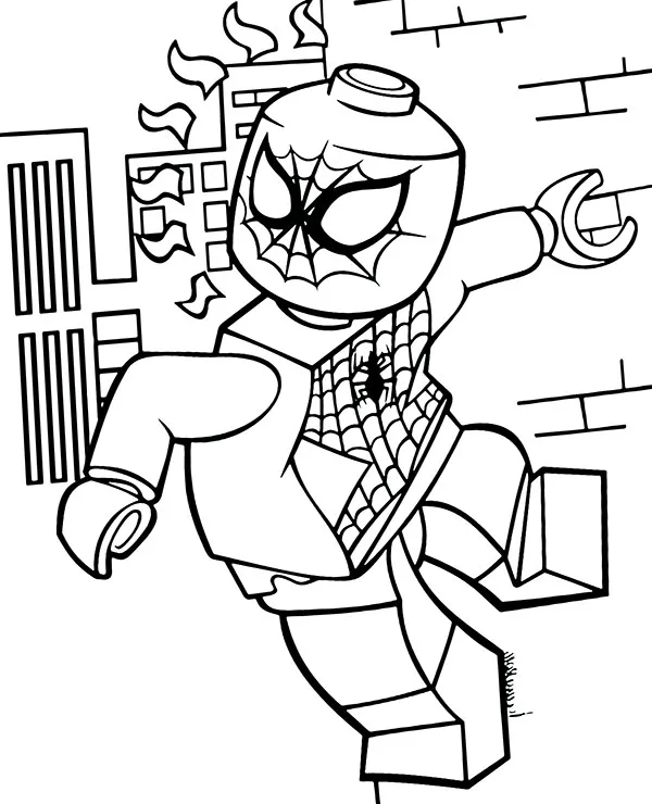 Ludzik lego spiderman kolorowanki do wydruku - Ausmalbild zum Ausdrucken