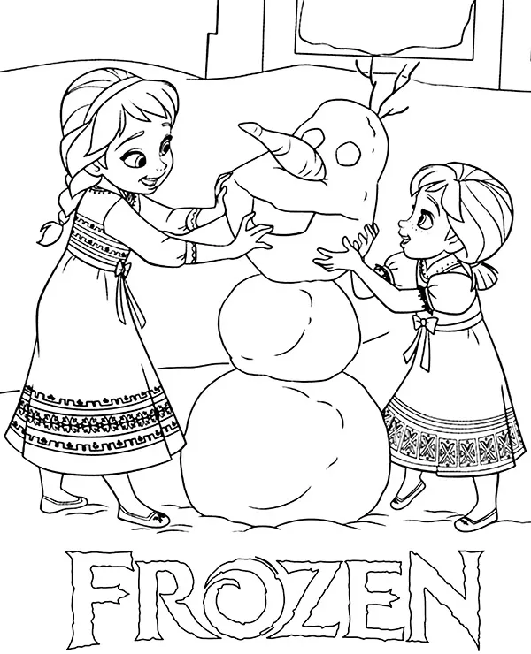 Mala elsa i anna kraina lodu kolorowanka do druku - Ausmalbild zum Ausdrucken