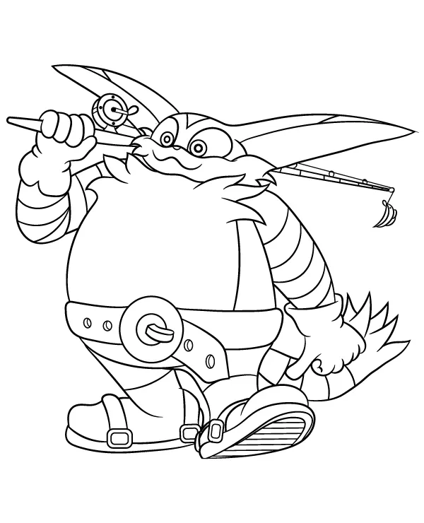Malowanka Sonic Big the Cat - Ausmalbild zum Ausdrucken