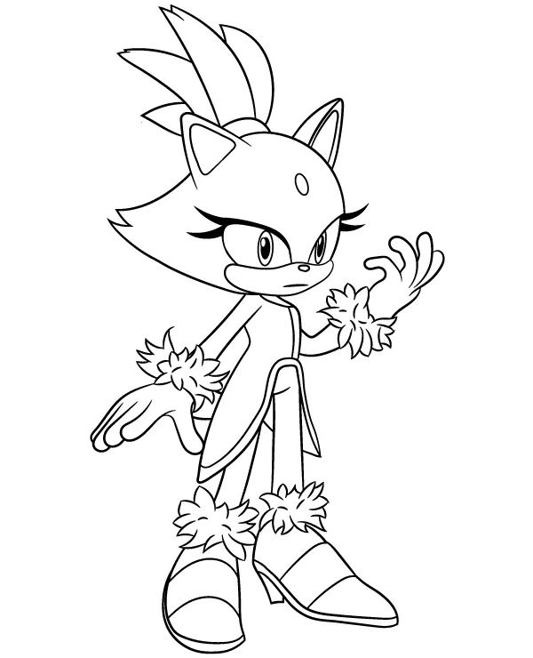 Malowanka Sonic Blaze the Cat - Ausmalbild zum Ausdrucken
