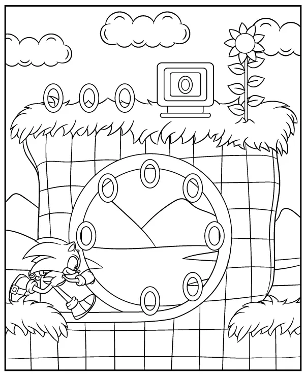 Malowanka Sonic gra - Ausmalbild zum Ausdrucken