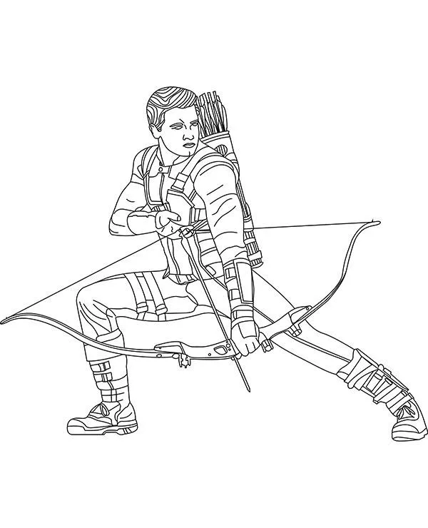 Malowanka avengers Hawkeye - Ausmalbild zum Ausdrucken