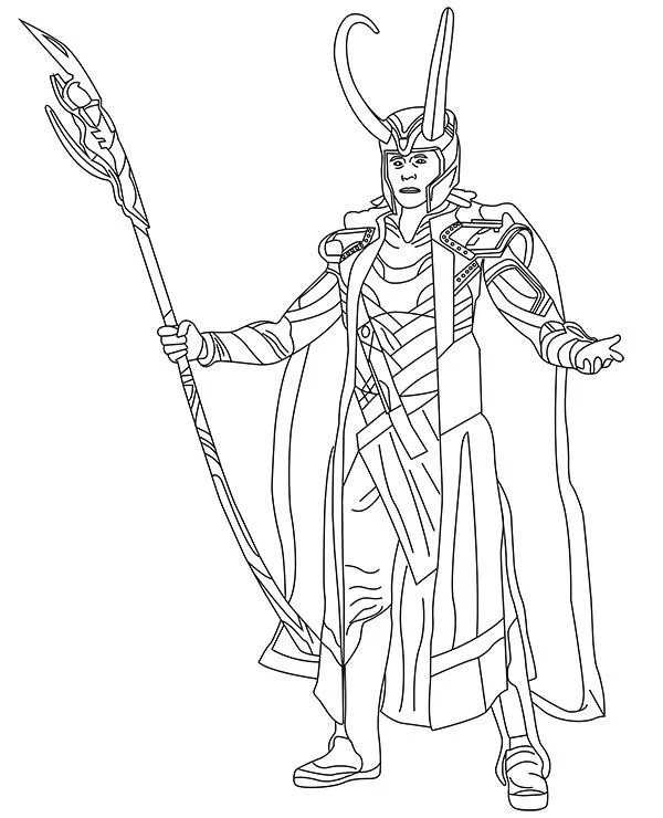 Malowanka avengers loki - Ausmalbild zum Ausdrucken